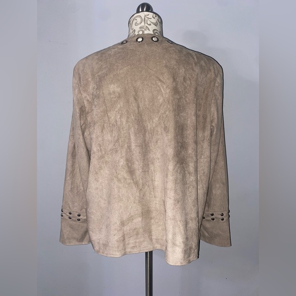 MING WANG Faux Leather Jacket Size Large.          #7 - Picture 3 of 6